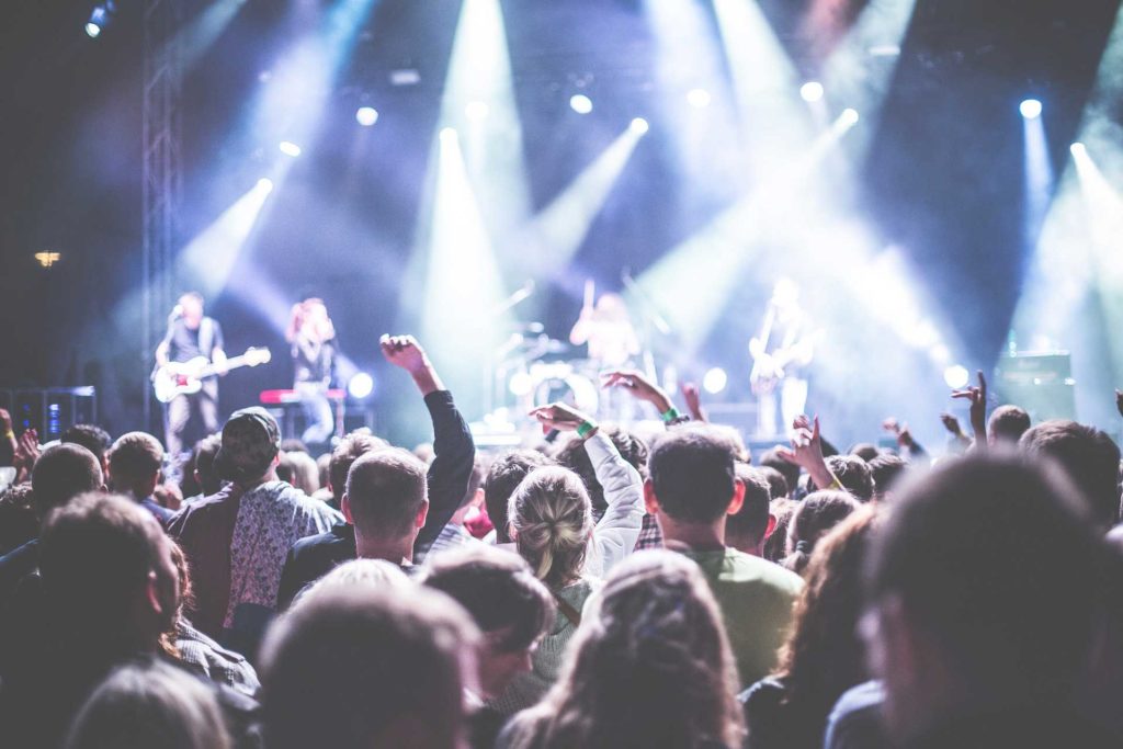 view from the audience to see the concert stage