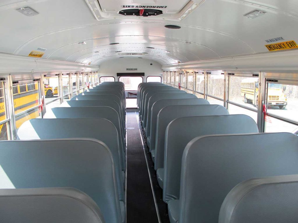 interior seats of a school bus