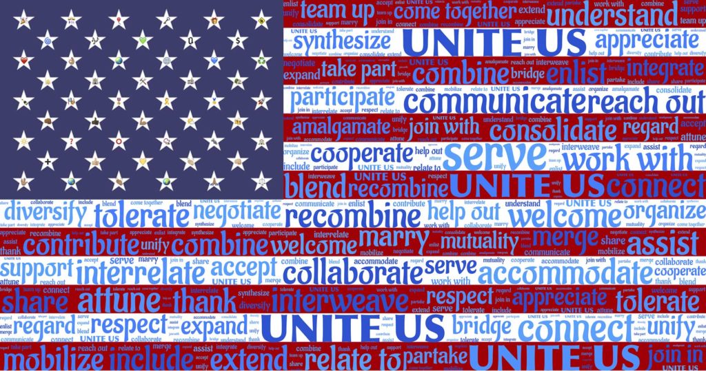 US Flag with supportive words